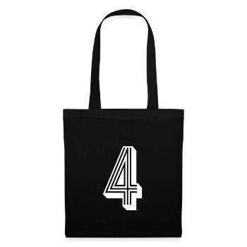 4 years jersey number 4 - Tote Bag - black - Front