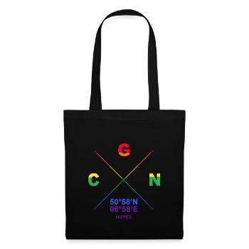 CGN Nippes Veedel Koordinaten Gay Pride CSD - Stoffbeutel - Schwarz - Vorne