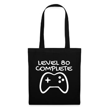 80 Birthday - Level 80 Complete - Gamer 80 years - Tote Bag - black - Front