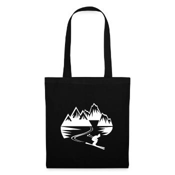 skieur ski montagne sport d'hiver - Sac en tissu - noir - Devant