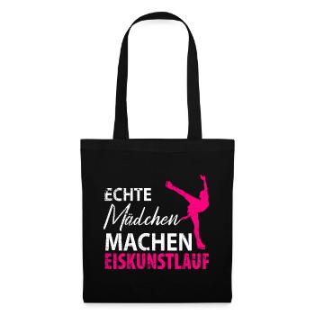 Eiskunstlauf Schlittschuhlauf Eis Figuren Tanz - Stoffbeutel - Schwarz - Vorne
