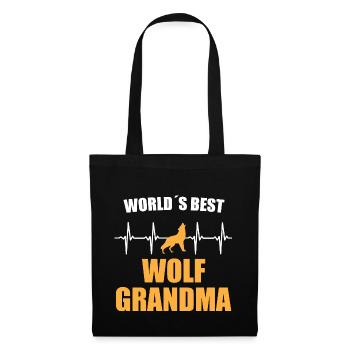 Loup Grand-mère Battement de cœur - Sac en tissu - noir - Devant