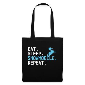 Eat Sleep Snowmobil Repeat Motor Traîneau - Sac en tissu - noir - Devant