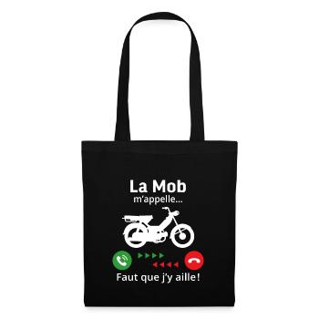 la mob m'appelle il faut que j'y aille ! mobylette - Sac en tissu - noir - Devant