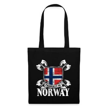 Norwegen Staat - Stoffbeutel - Schwarz - Vorne