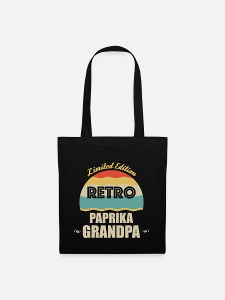 Retro Paprika Opa - Stoffbeutel - Schwarz