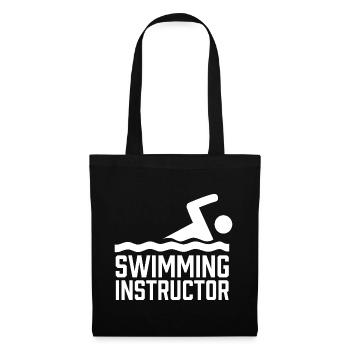 Schwimmlehrer Schwimmen Schwimmtrainer Schwimmkurs - Stoffbeutel - Schwarz - Vorne