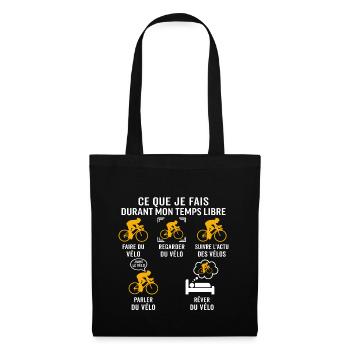 faire du vélo cycliste t-shirt humour cyclisme - Sac en tissu - noir - Devant