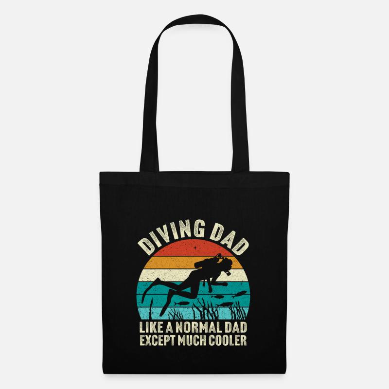 Diving Dad gift for scuba diving dad - Tote Bag - black