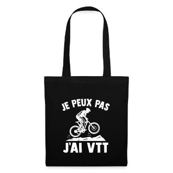 Je peux pas j'ai vtt - Sac en tissu - noir - Devant