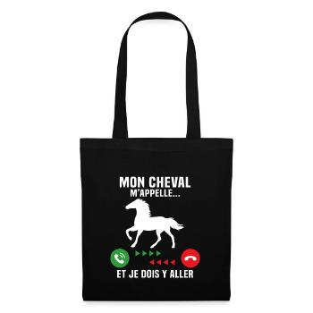 mon cheval m'appelle et je dois y aller - Sac en tissu - noir - Devant