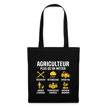 agriculteur plus qu'un métier t-shirt tracteur - Sac en tissu - noir - Devant