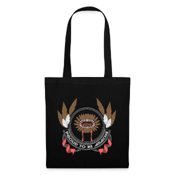 Plumes indiennes indigènes - Sac en tissu - noir - Devant