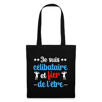Je suis célibataire et fier de l etre - Sac en tissu - noir - Devant