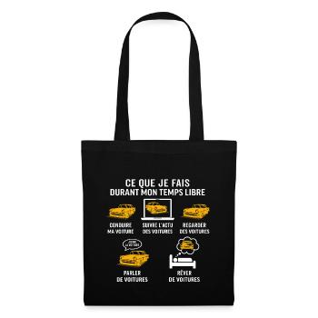 conduire ma voiture cadeau classique voitures - Sac en tissu - noir - Devant