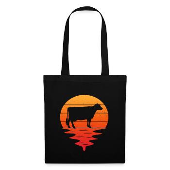 Retro t-shirt cow cows - Tote Bag - black - Front