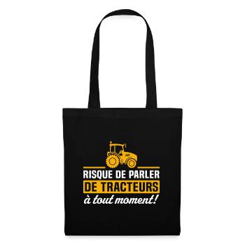 risque de parler de tracteurs à tout moment - Sac en tissu - noir - Devant