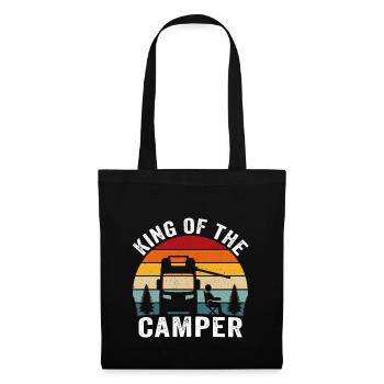 King of the camper funny camper t-shirt camping - Sac en tissu - noir - Devant
