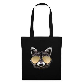 Raccoon with sunglasses - Tote Bag - black - Front