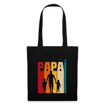 père avec deux fils papa et fils cadeau papa - Sac en tissu - noir - Devant