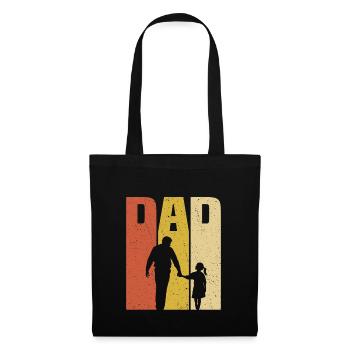 Retro Vater und Tochter T-Shirt Papa Tochter - Stoffbeutel - Schwarz - Vorne