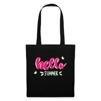 Hello Summer - Wassermelone - Stoffbeutel - Schwarz - Vorne