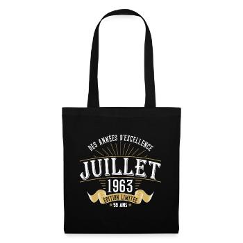 59 Ans Anniversaire Vintage Né(e) en Juillet 1963 - Sac en tissu - noir - Devant