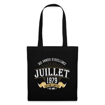 43 Ans Anniversaire Vintage Né(e) en Juillet 1979 - Sac en tissu - noir - Devant