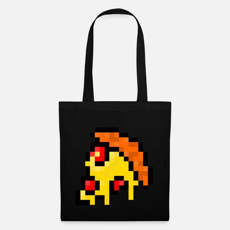 Pixel Pizza - Stoffbeutel - Schwarz