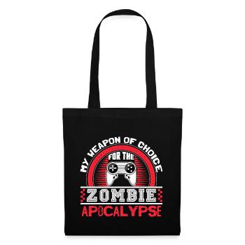 Zombie Apocalypse Virus Drôle Dicton - Sac en tissu - noir - Devant
