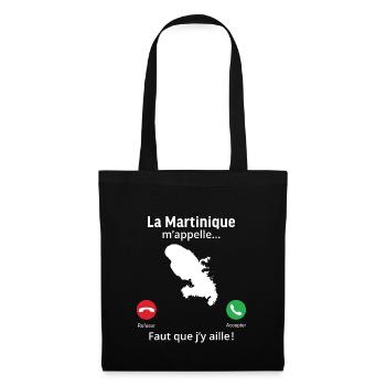 La Martinique m'appelle faut que j'y aille! - Sac en tissu - noir - Devant