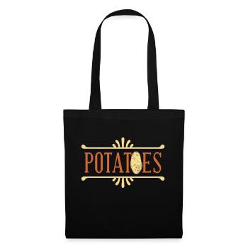 POTATOES Awesome Gardening T-Shirt Present Gift - Stoffbeutel - Schwarz - Vorne