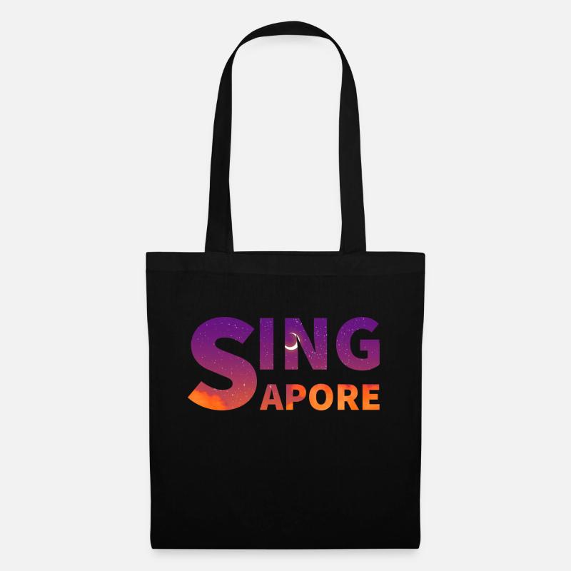 Singapur - Stoffbeutel - Schwarz