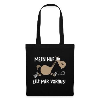 Mein Huf eilt mir voraus - Stoffbeutel - Schwarz - Vorne