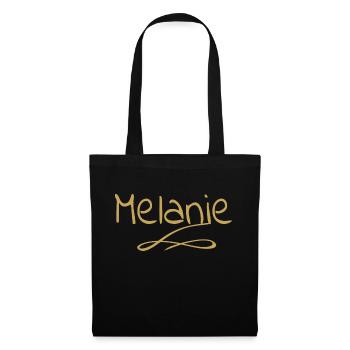 Vorname als melanie - Stoffbeutel - Schwarz - Vorne