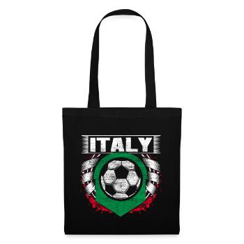 Italien Fußball Italy Ball - Stoffbeutel - Schwarz - Vorne