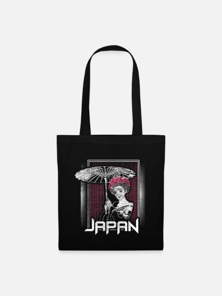 Japan Geisha Fahne Geschenk - Stoffbeutel - Schwarz