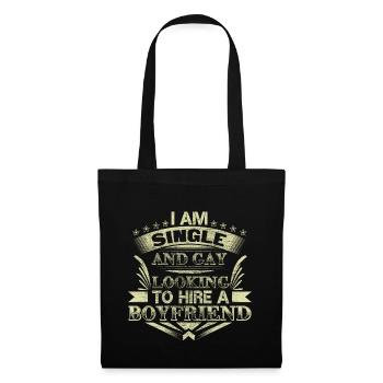 Idée cadeau Gay Single Queer Homo - Sac en tissu - noir - Devant