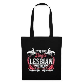 Idée de cadeau de relation LGBT+ célibataire lesbienne - Sac en tissu - noir - Devant