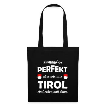 Perfekt aus Tirol - Stoffbeutel - Schwarz - Vorne