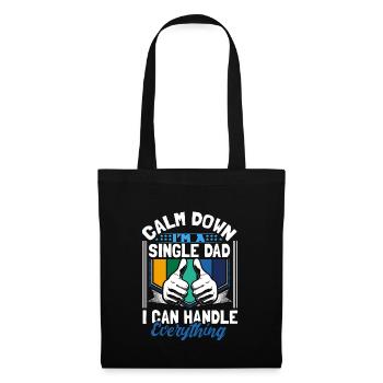 Cadeau père fille monoparental - Sac en tissu - noir - Devant