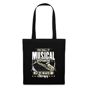 Saxophone Orchestra Musique Idée Cadeau - Sac en tissu - noir - Devant