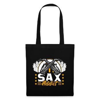 Saxophone Instrument de musique Idée cadeau musical - Sac en tissu - noir - Devant