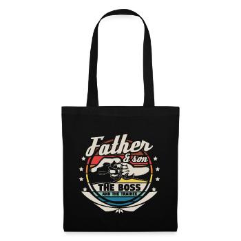 Vater und Sohn Dad Geschenkidee - Stoffbeutel - Schwarz - Vorne