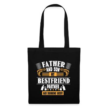 Cadeau de famille père et fils nouveau-né - Sac en tissu - noir - Devant