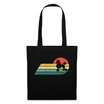 Pudel Retro Hund Vintage - Stoffbeutel - Schwarz - Vorne