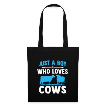 juste un garçon qui aime les vaches cadeau pour les amoureux des vaches - Sac en tissu - noir - Devant
