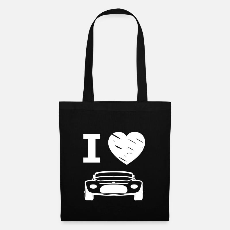 Ich liebe schnelle Autos - Stoffbeutel - Schwarz
