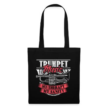 Trompete Trompeter Konzert Geschenk - Stoffbeutel - Schwarz - Vorne