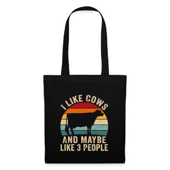 I like cows and maybe like 3 people cow farm - Tote Bag - black - Front